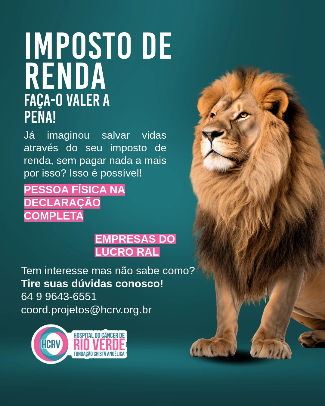 PRONON: transforme seu imposto de renda em vida!